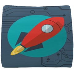 Rocket-with-science-related-icons-image Seat Cushion by Salman4z