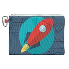 Rocket-with-science-related-icons-image Canvas Cosmetic Bag (xl) by Salman4z