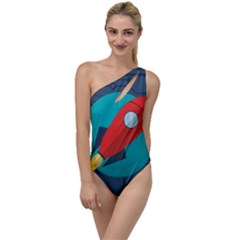 Rocket-with-science-related-icons-image To One Side Swimsuit by Salman4z