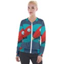 Rocket-with-science-related-icons-image Velvet Zip Up Jacket View1