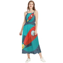 Rocket-with-science-related-icons-image Boho Sleeveless Summer Dress by Salman4z