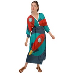 Rocket-with-science-related-icons-image Grecian Style  Maxi Dress by Salman4z