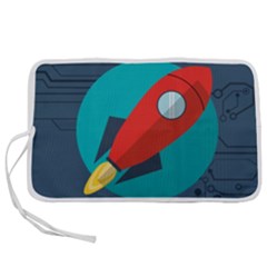 Rocket-with-science-related-icons-image Pen Storage Case (l) by Salman4z