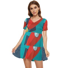 Rocket-with-science-related-icons-image Tiered Short Sleeve Babydoll Dress by Salman4z