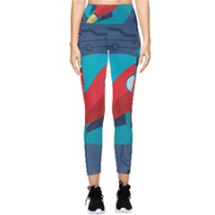 Rocket-with-science-related-icons-image Pocket Leggings  by Salman4z