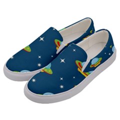 Seamless-pattern-ufo-with-star-space-galaxy-background Men s Canvas Slip Ons by Salman4z