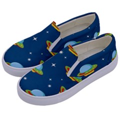 Seamless-pattern-ufo-with-star-space-galaxy-background Kids  Canvas Slip Ons by Salman4z