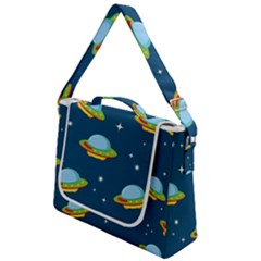 Seamless-pattern-ufo-with-star-space-galaxy-background Box Up Messenger Bag by Salman4z