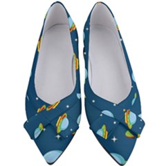 Seamless-pattern-ufo-with-star-space-galaxy-background Women s Bow Heels by Salman4z