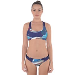 Ufo-alien-spaceship-galaxy Cross Back Hipster Bikini Set by Salman4z