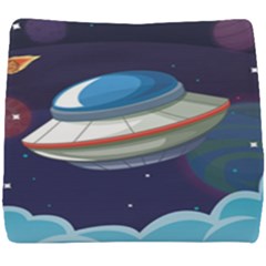 Ufo-alien-spaceship-galaxy Seat Cushion by Salman4z