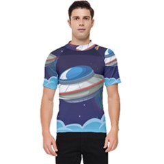 Ufo-alien-spaceship-galaxy Men s Short Sleeve Rash Guard by Salman4z