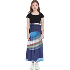 Ufo-alien-spaceship-galaxy Kids  Flared Maxi Skirt by Salman4z