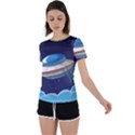 Ufo-alien-spaceship-galaxy Back Circle Cutout Sports Tee View1