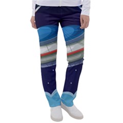 Ufo-alien-spaceship-galaxy Women s Casual Pants by Salman4z