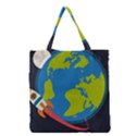 Spaceship-design Grocery Tote Bag View1