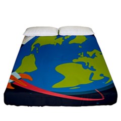 Spaceship-design Fitted Sheet (california King Size) by Salman4z