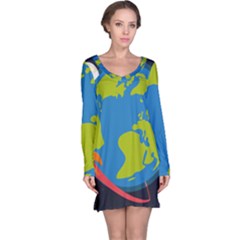 Spaceship-design Long Sleeve Nightdress by Salman4z