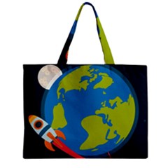 Spaceship-design Zipper Mini Tote Bag