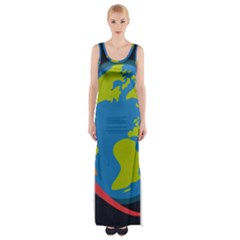 Spaceship-design Thigh Split Maxi Dress by Salman4z