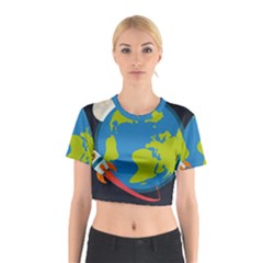 Spaceship-design Cotton Crop Top by Salman4z