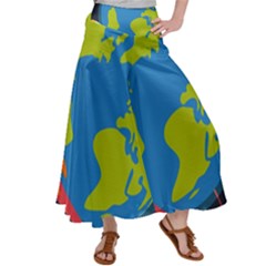 Spaceship-design Women s Satin Palazzo Pants by Salman4z