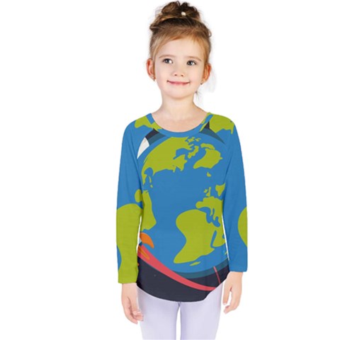 Spaceship-design Kids  Long Sleeve Tee by Salman4z