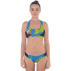 Spaceship-design Cross Back Hipster Bikini Set