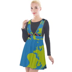 Spaceship-design Plunge Pinafore Velour Dress by Salman4z