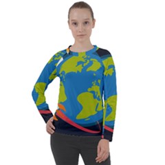 Spaceship-design Women s Long Sleeve Raglan Tee