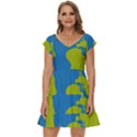 Spaceship-design Short Sleeve Tiered Mini Dress View1