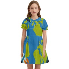 Spaceship-design Kids  Bow Tie Puff Sleeve Dress by Salman4z