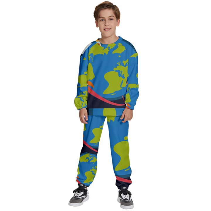 Spaceship-design Kids  Sweatshirt set