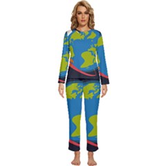 Spaceship-design Womens  Long Sleeve Lightweight Pajamas Set by Salman4z