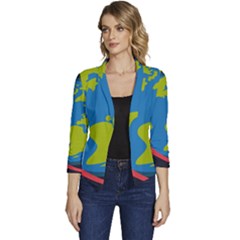 Spaceship-design Women s Casual 3/4 Sleeve Spring Jacket by Salman4z