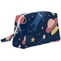 Seamless-pattern-with-funny-aliens-cat-galaxy Wristlet Pouch Bag (Large) View1