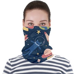 Seamless-pattern-with-funny-aliens-cat-galaxy Face Seamless Bandana (adult) by Salman4z