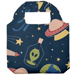 Seamless-pattern-with-funny-aliens-cat-galaxy Foldable Grocery Recycle Bag by Salman4z