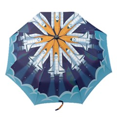 Spaceship-milkyway-galaxy Folding Umbrellas by Salman4z