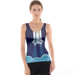 Spaceship-milkyway-galaxy Tank Top by Salman4z