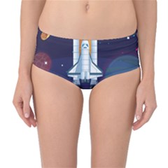 Spaceship-milkyway-galaxy Mid-waist Bikini Bottoms by Salman4z