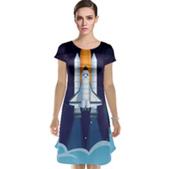 Spaceship-milkyway-galaxy Cap Sleeve Nightdress by Salman4z