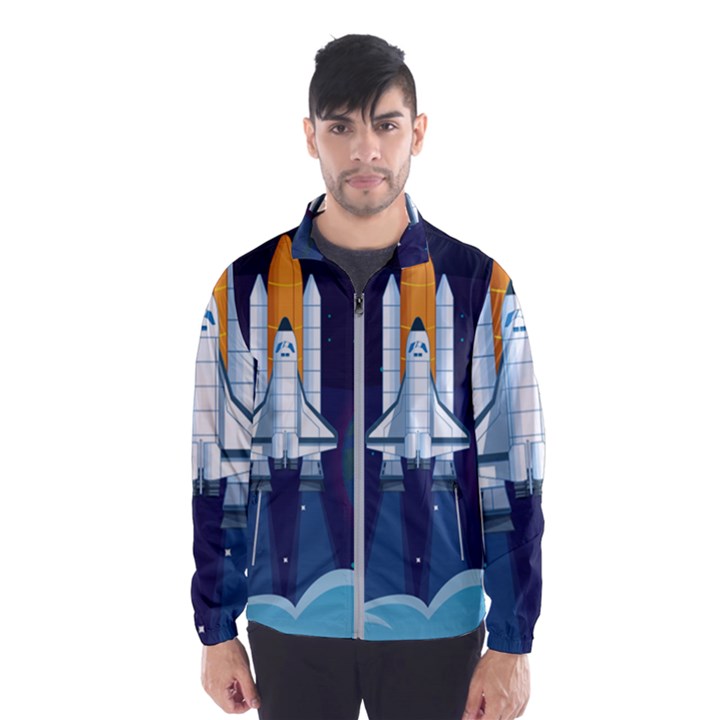 Spaceship-milkyway-galaxy Men s Windbreaker