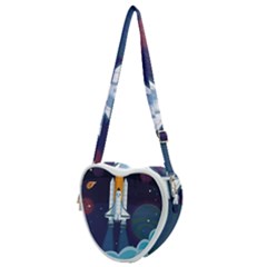 Spaceship-milkyway-galaxy Heart Shoulder Bag by Salman4z