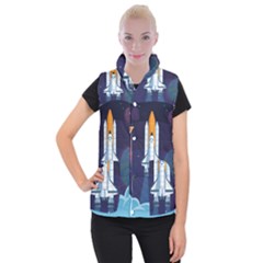 Spaceship-milkyway-galaxy Women s Button Up Vest by Salman4z