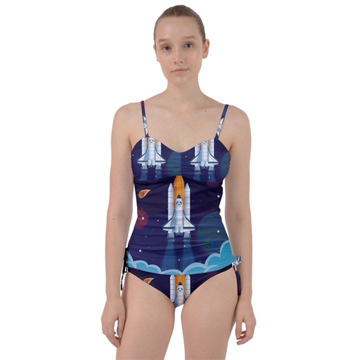 Spaceship-milkyway-galaxy Sweetheart Tankini Set