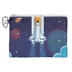 Spaceship-milkyway-galaxy Canvas Cosmetic Bag (xl)