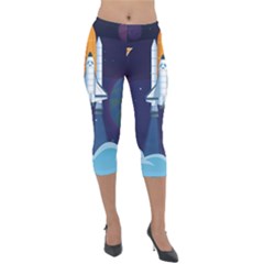 Spaceship-milkyway-galaxy Lightweight Velour Capri Leggings  by Salman4z