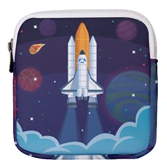 Spaceship-milkyway-galaxy Mini Square Pouch by Salman4z