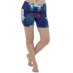 Spaceship-milkyway-galaxy Lightweight Velour Yoga Shorts by Salman4z